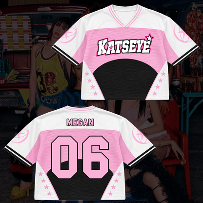 Trailing Star Katseye Wildworld TourMixed Mesh Jersey Top Fan Edition
