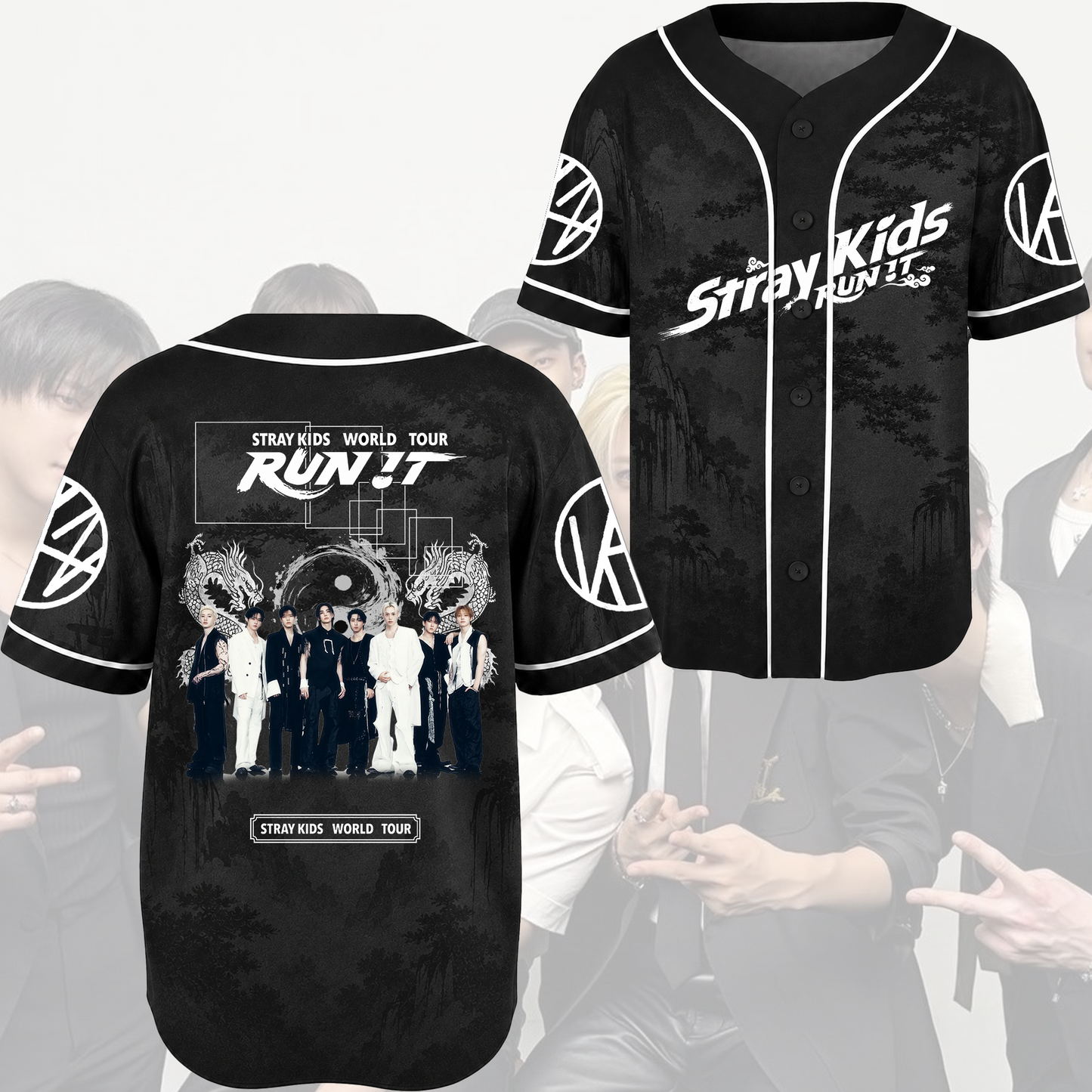 Stray Kids Run It Concert Baseball Jersey Vintage Hip Hop Style Gift For Stay
