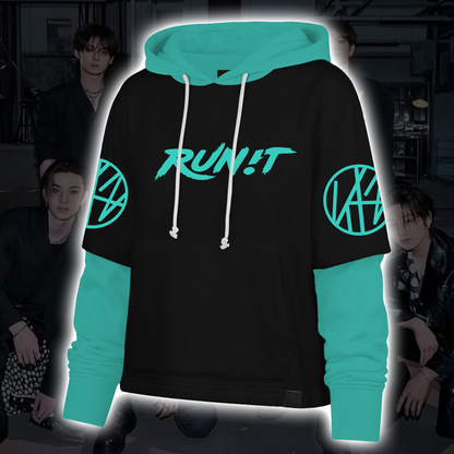 Teal Accent Stray Kids This That Shortstop Hoodie Fan Edition