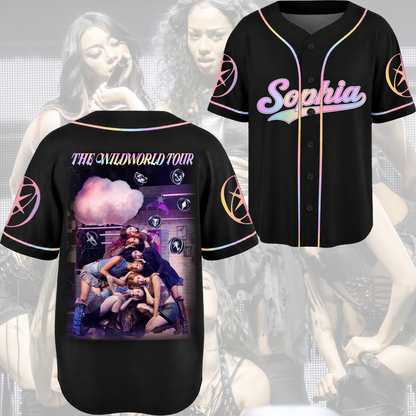 Glow Katseye The Wildworld Tour 2026 Baseball Jersey Fan Edtion