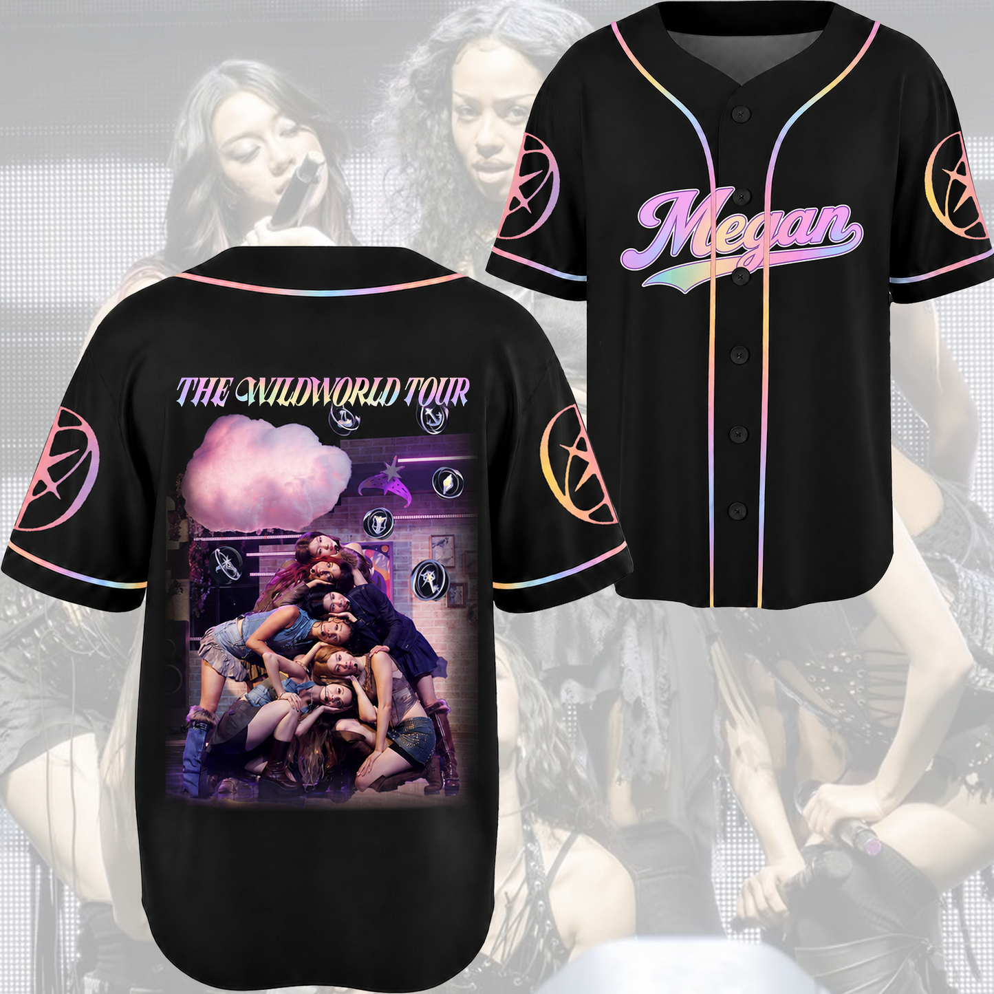 Glow Katseye The Wildworld Tour 2026 Baseball Jersey Fan Edtion