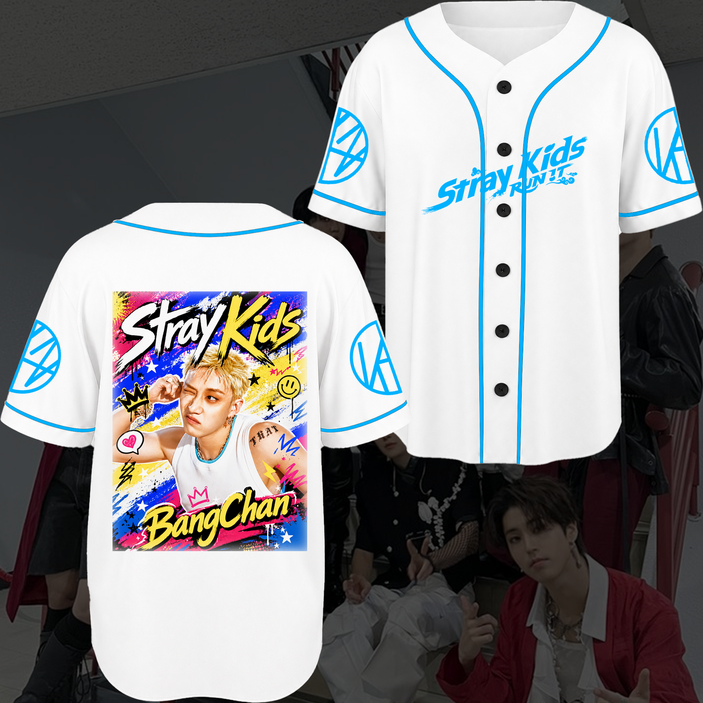 Stray Kids Colorful Baseball Jersey Edgy Pop Punk Concert Outfit Gift For Stays