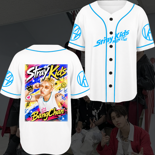 Stray Kids Colorful Baseball Jersey Edgy Pop Punk Concert Outfit Gift For Stays