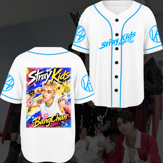 Stray Kids Colorful Baseball Jersey Edgy Pop Punk Concert Outfit Gift For Stays