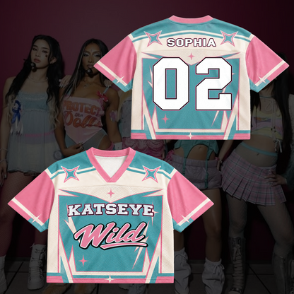 Pastel KATSEYE The Wildworld Tour Mixed Mesh Jersey Cool Gift for Fans