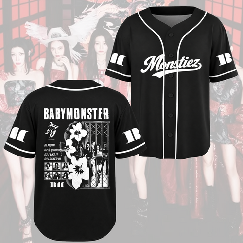Striking BABYMONSTER Monstiez Baseball Jersey Kpop Tracklist Merch Shirt