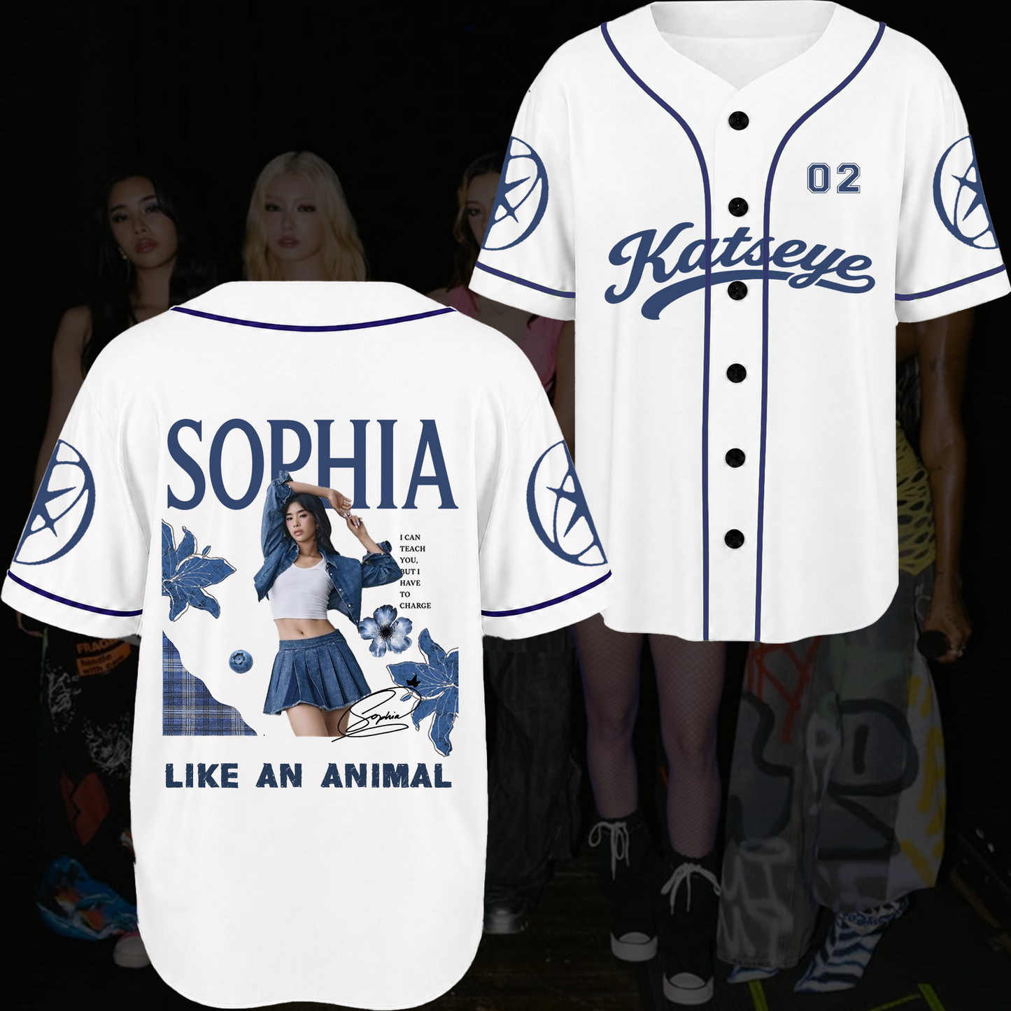 Like An Animal Katseye The Wildworld Tour Baseball Jersey Fan Edtion