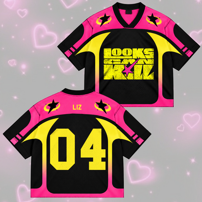 Epic Looks Can Kill I.V.E. Club All Members Pastel Coquette Mixed Mesh Jersey For Dive