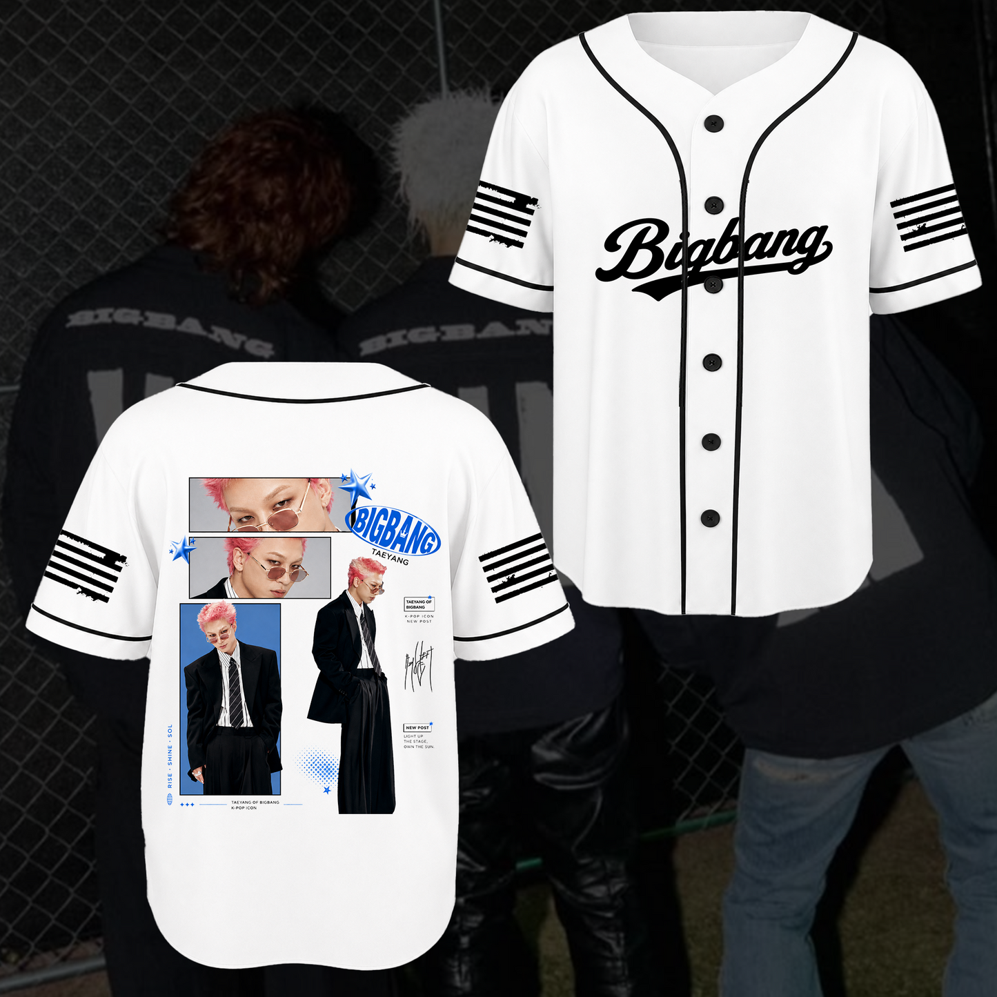 BIGBANG Cosmos Tour  White  Baseball Jersey Best Gift for VIPs