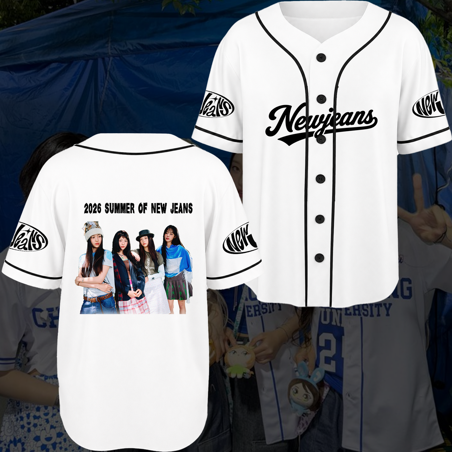 NewJeans Summer 2026 Concert Merch Casual Streetwear Baseball Jersey Fan Gifts