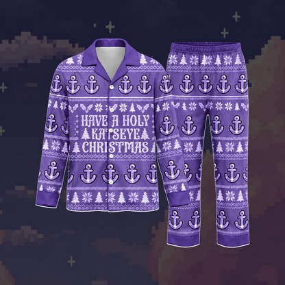 Cheerful Have A Holy Christmas K.A.T.S.E.Y.E. Club Sophia Symbol Ugly Christmas Pajama Set For Eyekons
