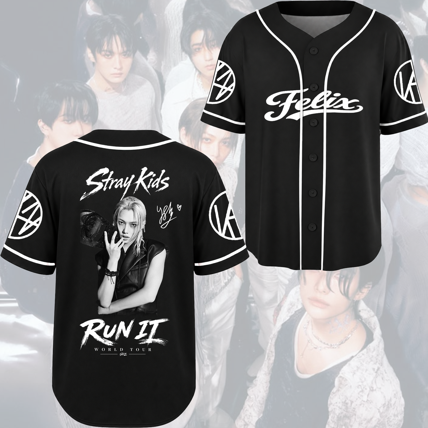 Vintage Run It World Tour Stray Kids Members Baseball Jersey Gift For Stay