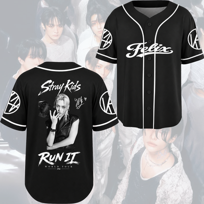 Vintage Run It World Tour Stray Kids Members Baseball Jersey Gift For Stay
