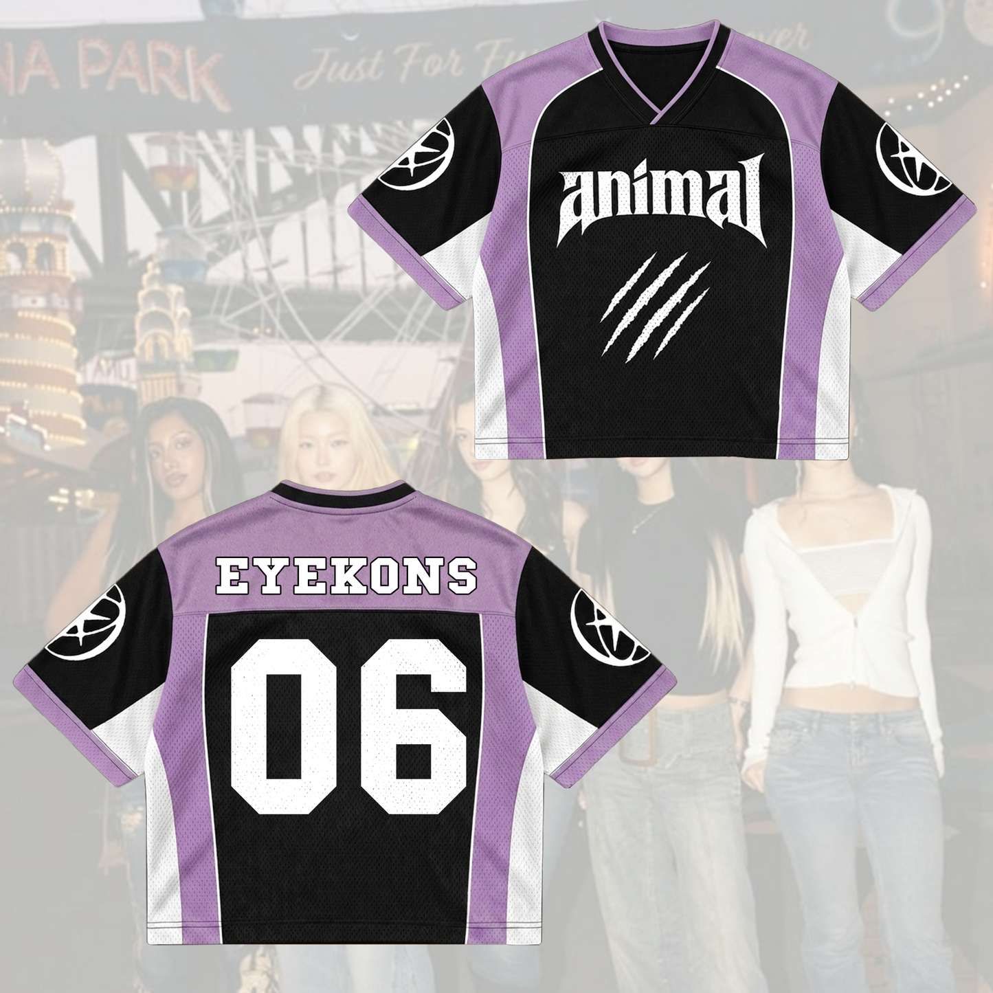 KATSEYE Animal Claw Mixed Mesh Jersey Gift For Fans
