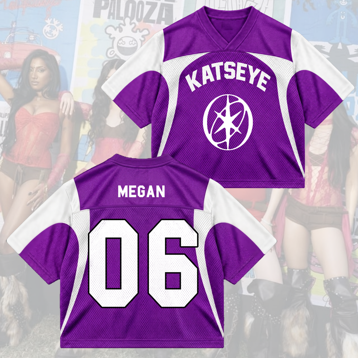 KATSEYE Wild Tour Sporty Purple Mixed Mesh Jersey For EYEKONS