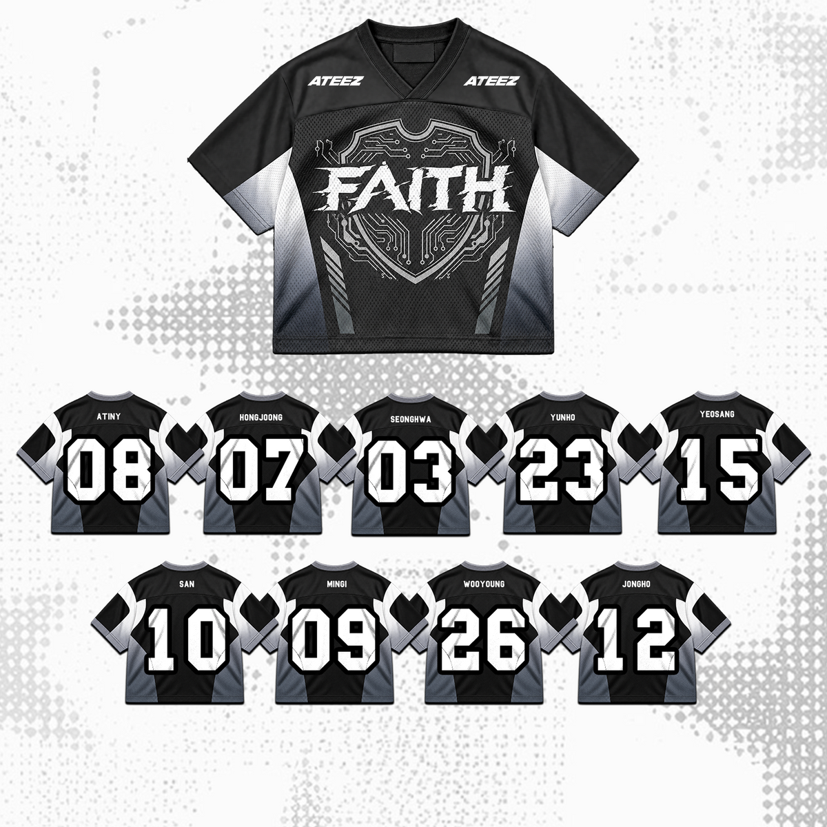 ATEEZ Golden Hour Part 6 Cyberpunk Faith Mixed Mesh Jersey Gift For Fans