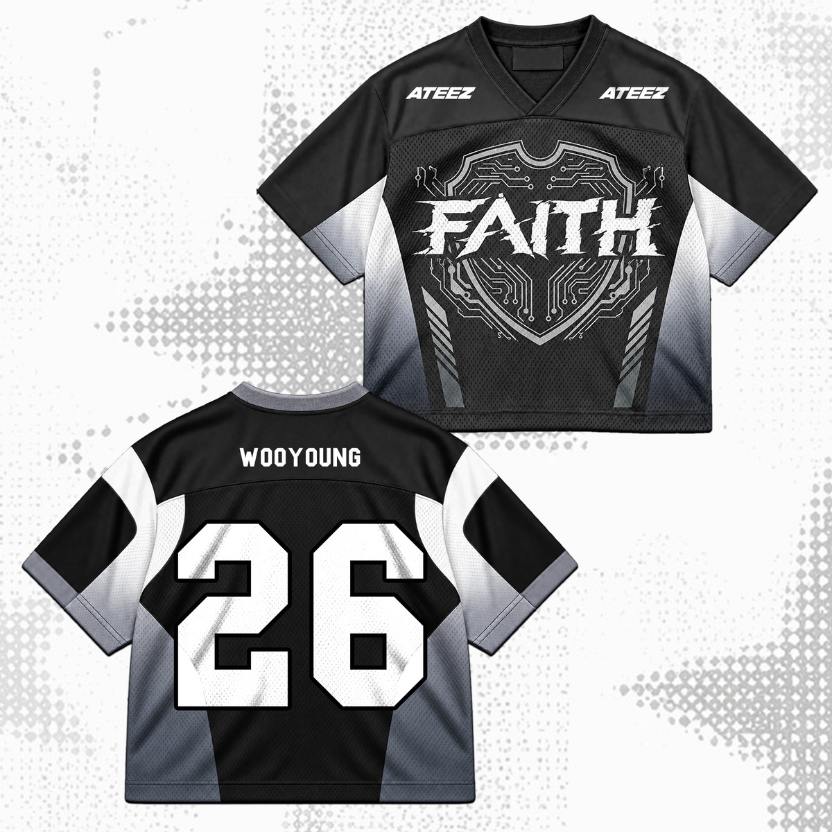 ATEEZ Golden Hour Part 6 Cyberpunk Faith Mixed Mesh Jersey Gift For Fans