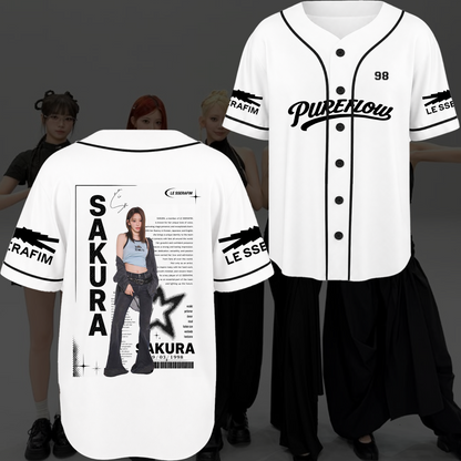 Le Sserafim Chronicles Pureflow World Tour  Baseball Jersey Gift For Fans