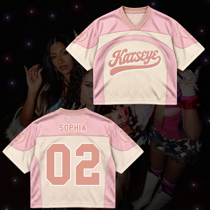KATSEYE The Wildworld Tour Pink Mixed Mesh Jersey Gift To Fans