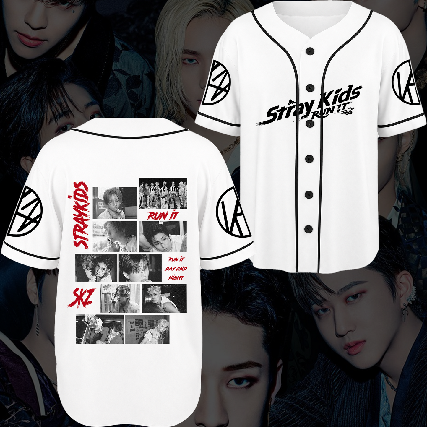 Stray Kids Run It Day and Night Baseball Jersey Concert Out Fit Stay Edition