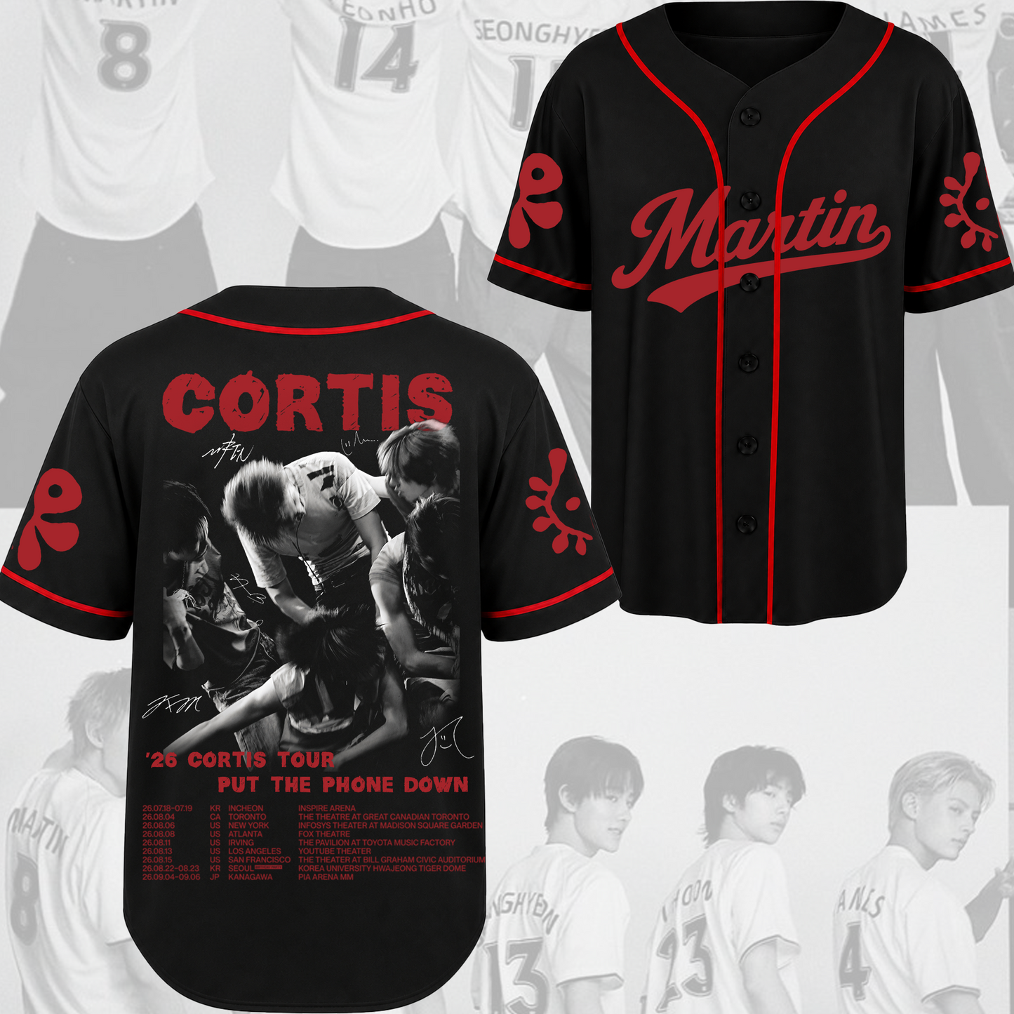 Cortis Put Your Phone Down Tour Baseball Jersey Fan Edition