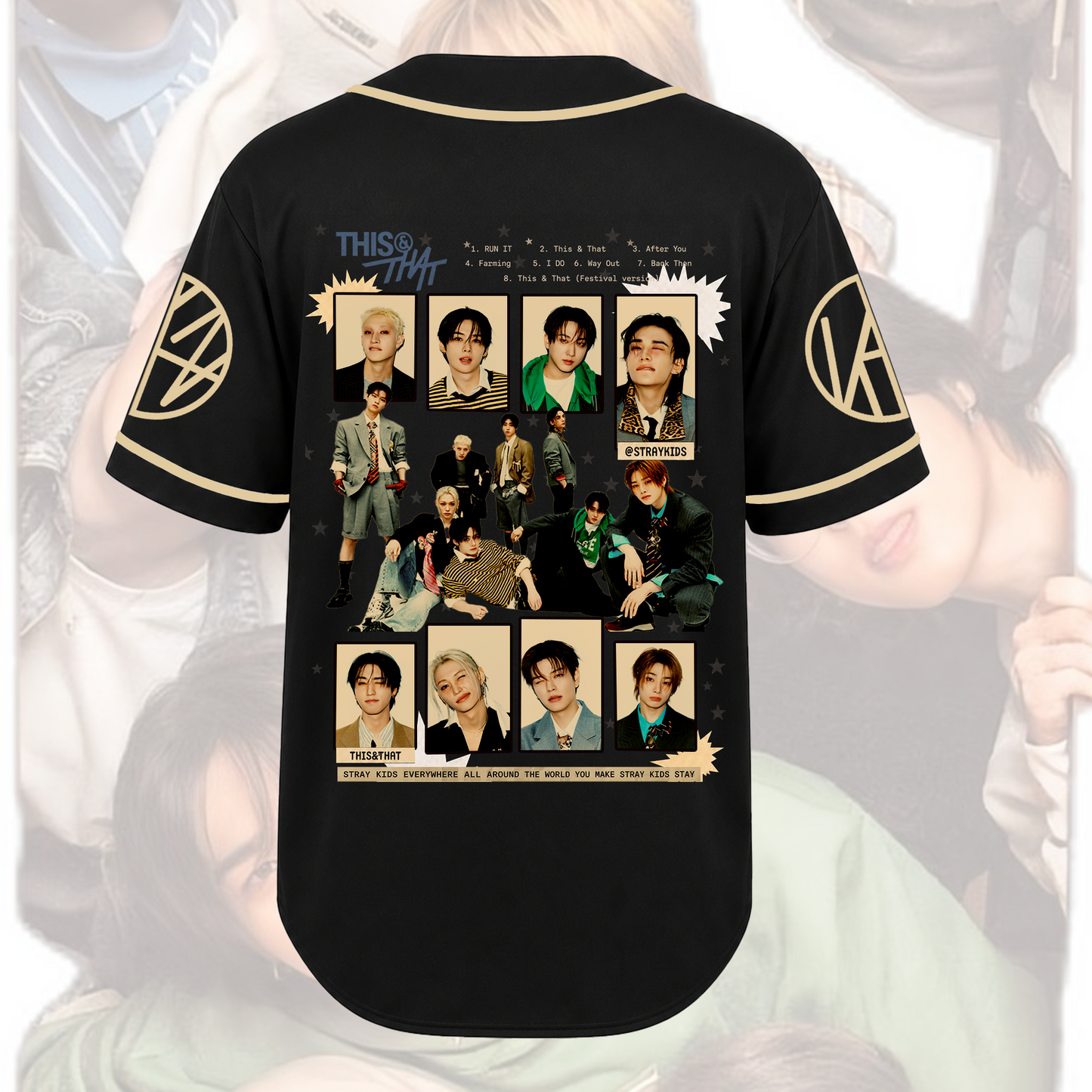 Stray Kids Concert Baseball Jersey THIS & THAT Album Tracklist Outfit Gift For Fans