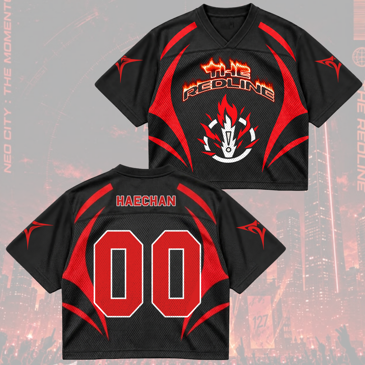 NCT 127 The Redline Tour Jaehyun Taeyong Mixed Mesh Jersey Fan Gifts