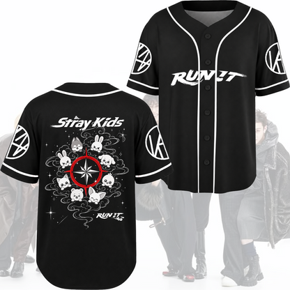 Skzoo Run It World Tour Stray kids Baseball Jersey Gift For Fans