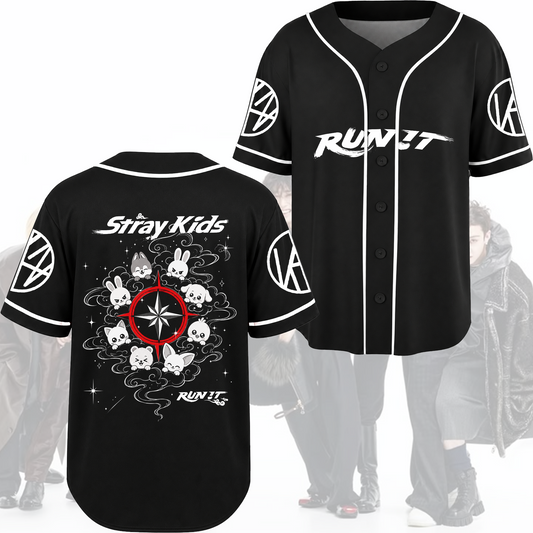 Skzoo Run It World Tour Stray kids Baseball Jersey Gift For Fans