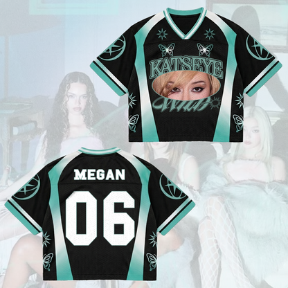 KATSEYE Eye Butterfly Mixed Mesh Jersey Streetwear Gift To Fans
