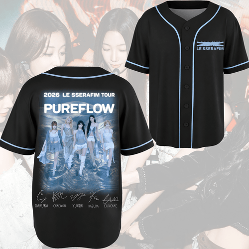 Le Sserafim World Tour Pureflow Baseball Jersey Fan Edition