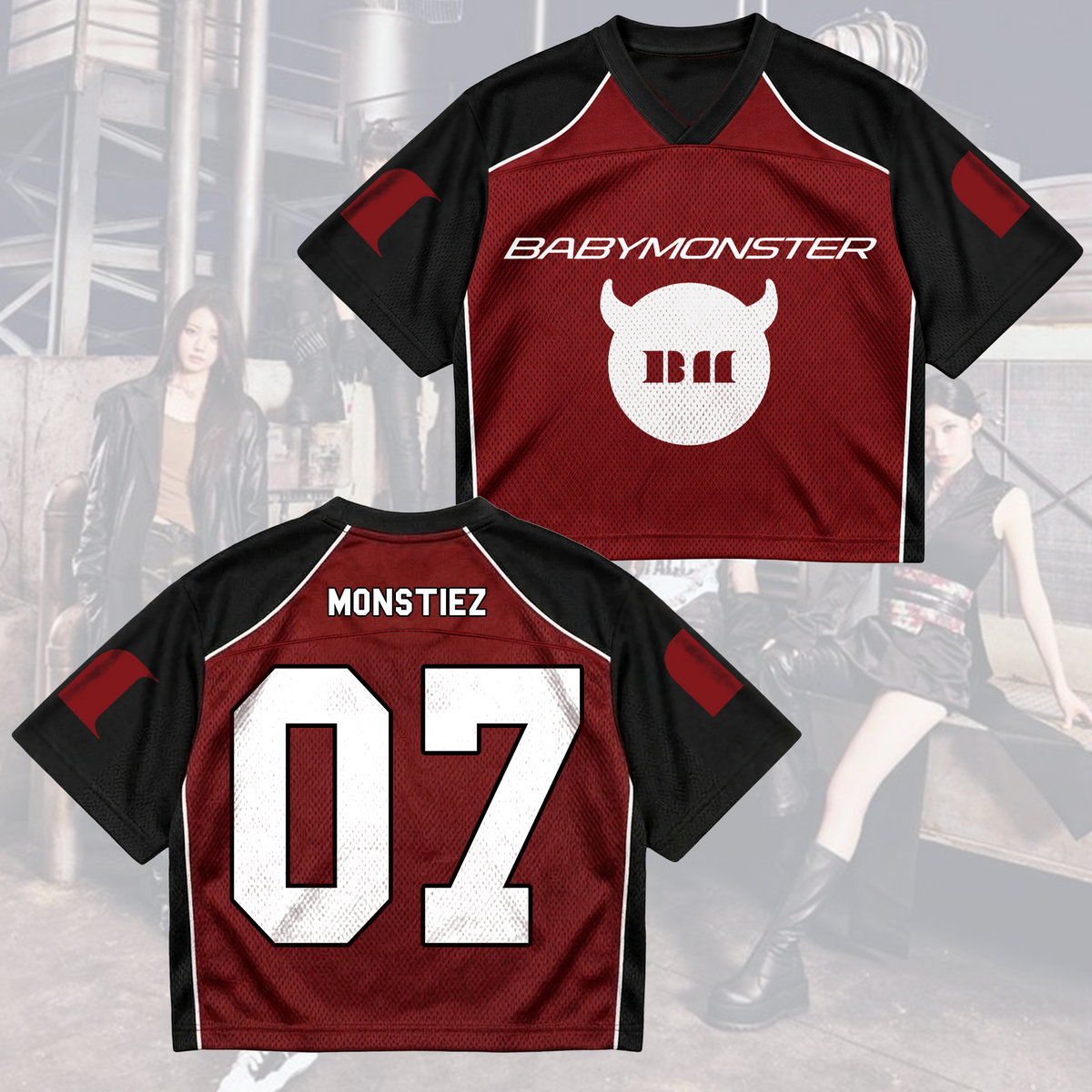 Athletic Choom World Tour Babymonster Mixed Mesh Jersey For Monstiez