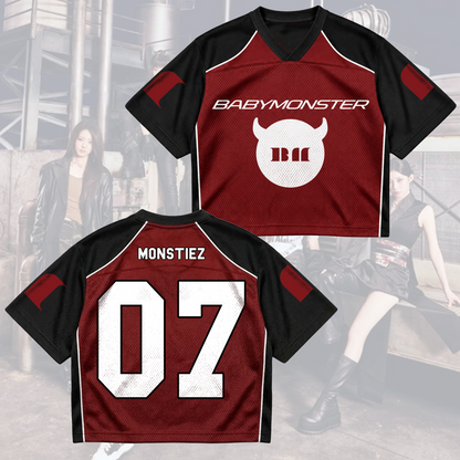 Athletic Choom World Tour Babymonster Mixed Mesh Jersey For Monstiez