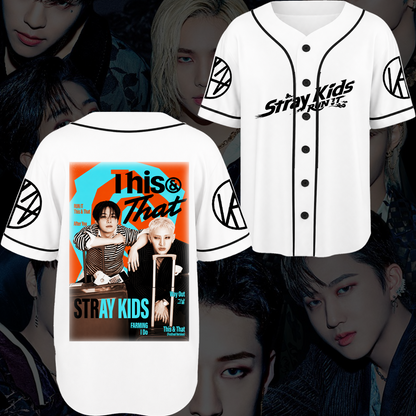 Handsome Stray Kids Baseball Jersey Run It Tour White Varsity Fan Gifts