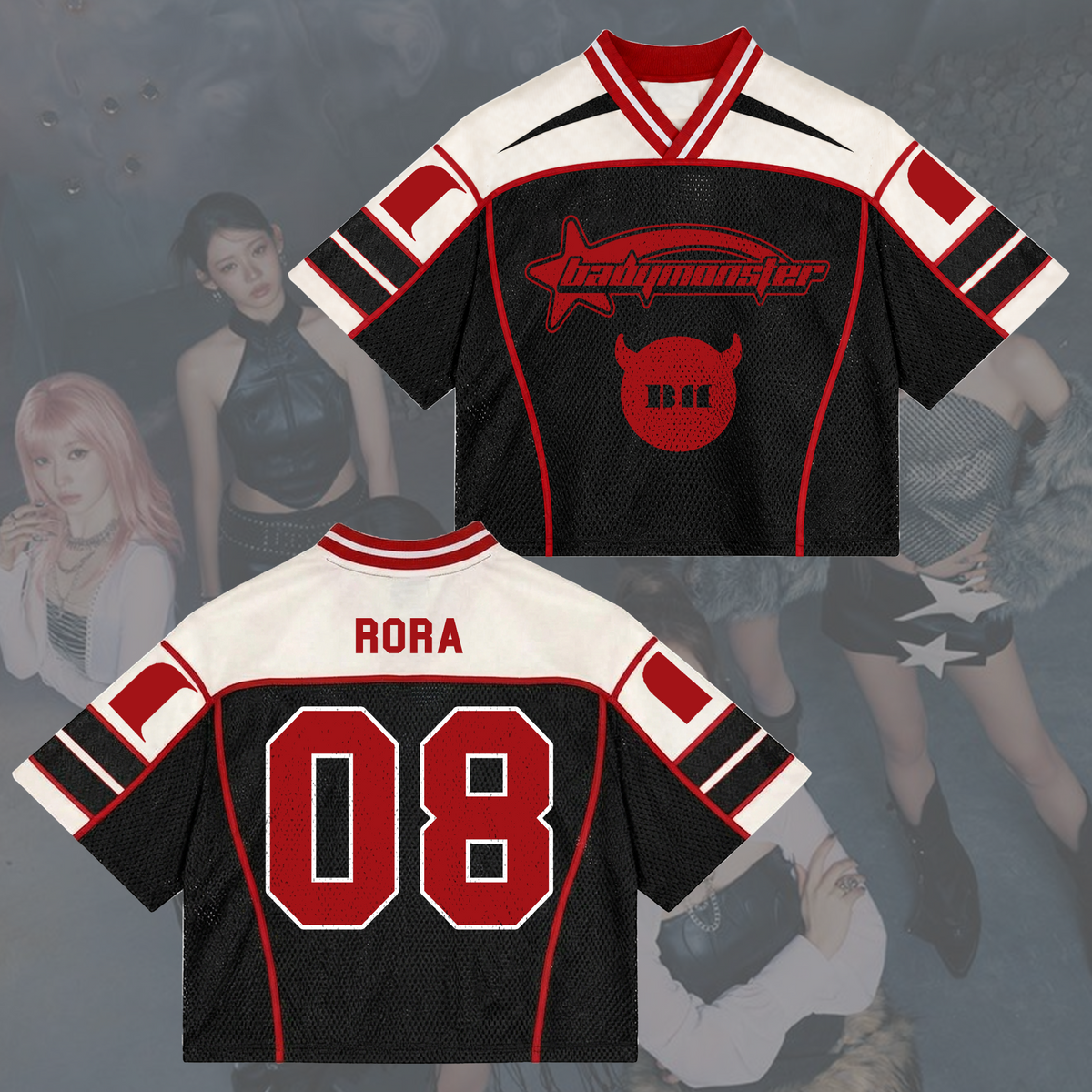 Powerful Choom World Tour Babymonster Sporty  Mixed Mesh Jersey Fanmerch