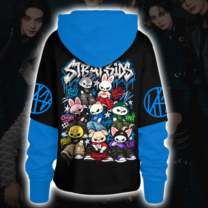 Stray Kids Run It Tour SKZOO Evil Hip Hop Style Shortstop Hoodie Kpop Concert Outfit Gift
