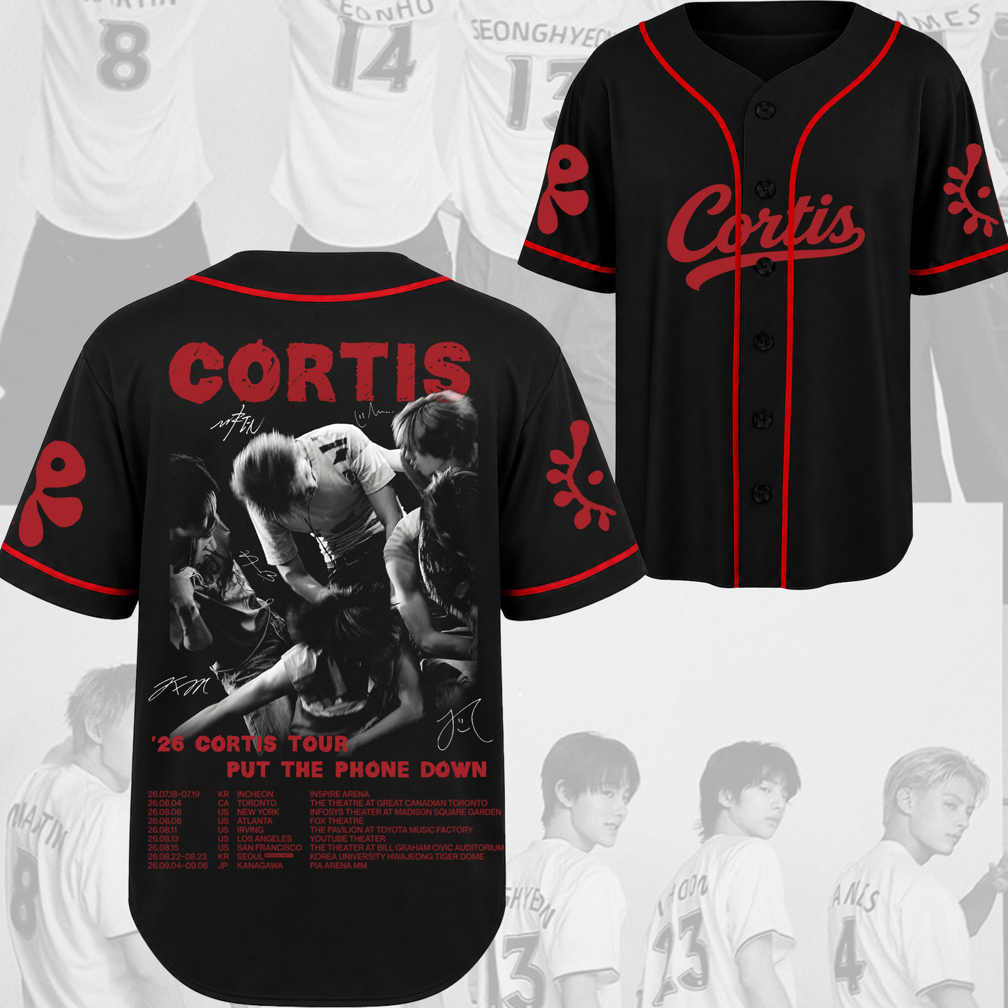 Cortis Put Your Phone Down Tour Baseball Jersey Fan Edition