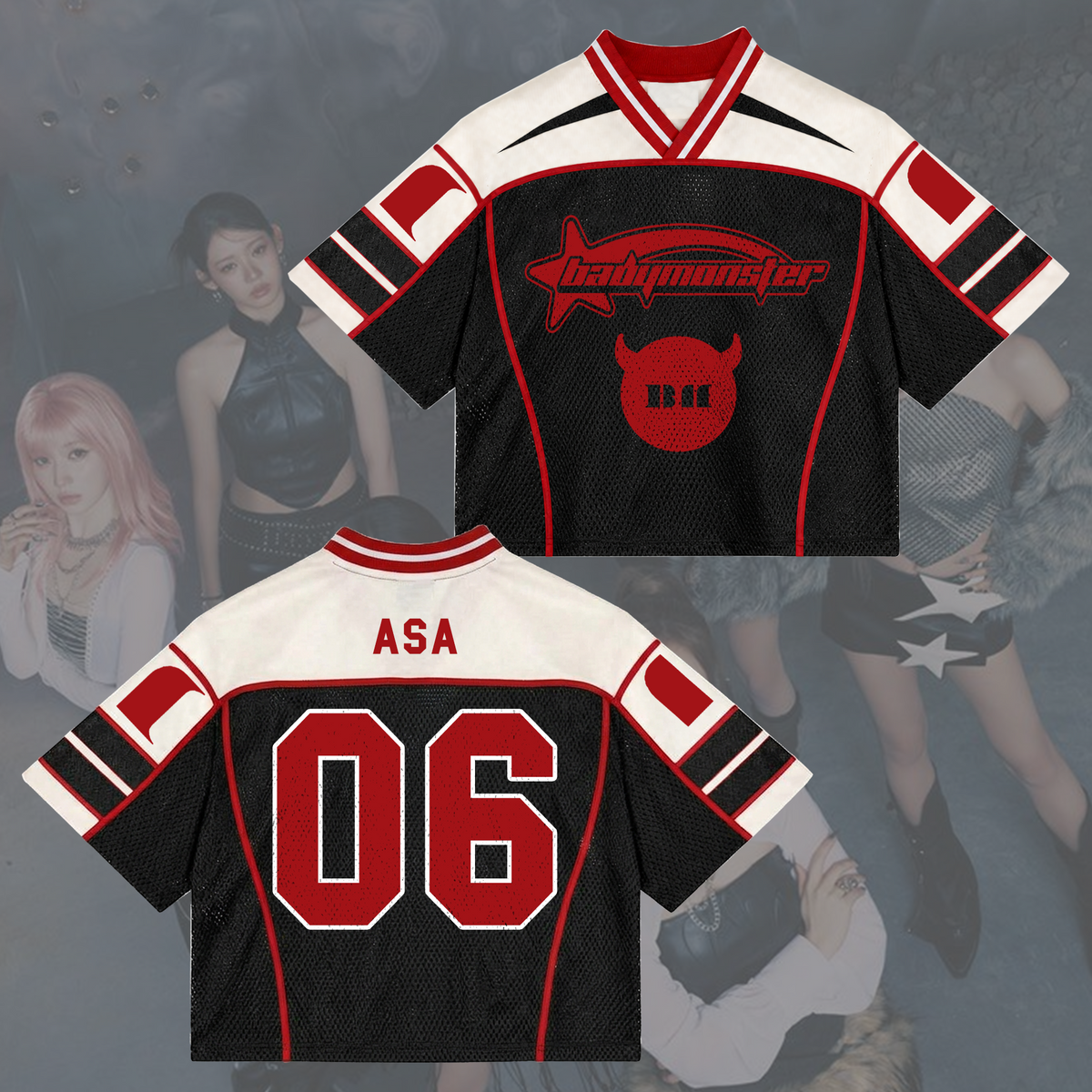 Powerful Choom World Tour Babymonster Sporty  Mixed Mesh Jersey Fanmerch