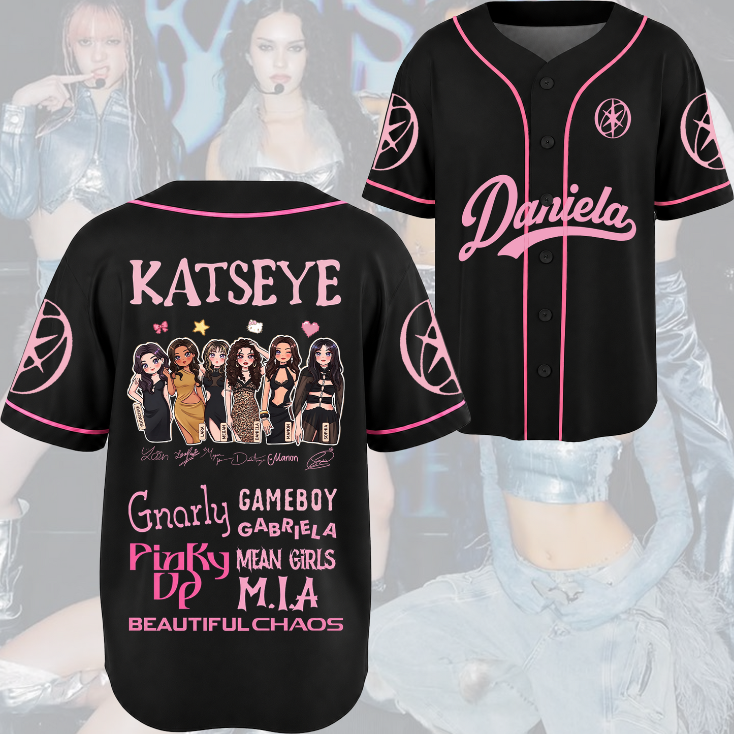 Pinky Katseye The Wildworld Tour Baseball Jersey Fan Edtion