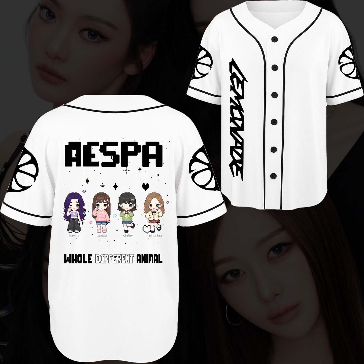 Cute Aespa Lemonade Album Concert Baseball Jersey Gift For Fans