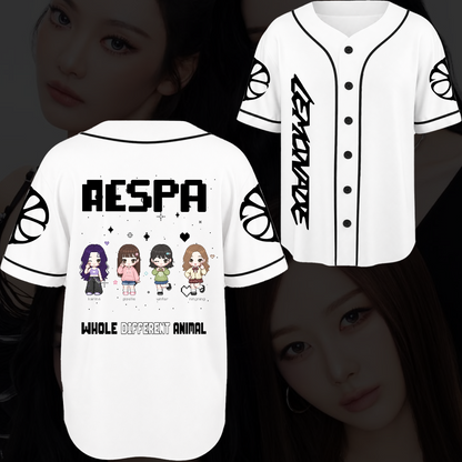 Cute Aespa Lemonade Album Concert Baseball Jersey Gift For Fans