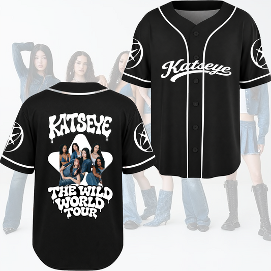 KATSEYE  The Wild World Tour Baseball Jersey Aesthetic Star Fan Edition
