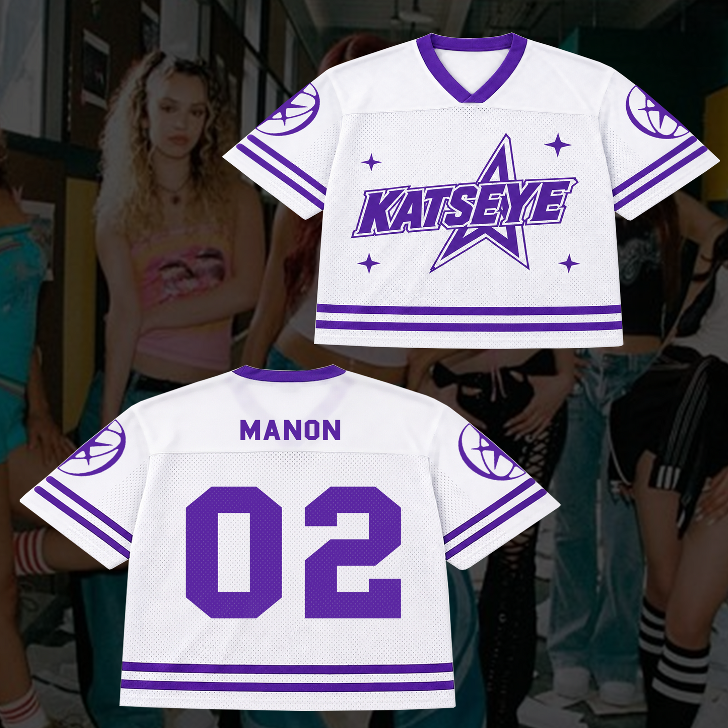 Collegiate Katseye Wildworld Tour Mixed Mesh Jersey Fan Edition