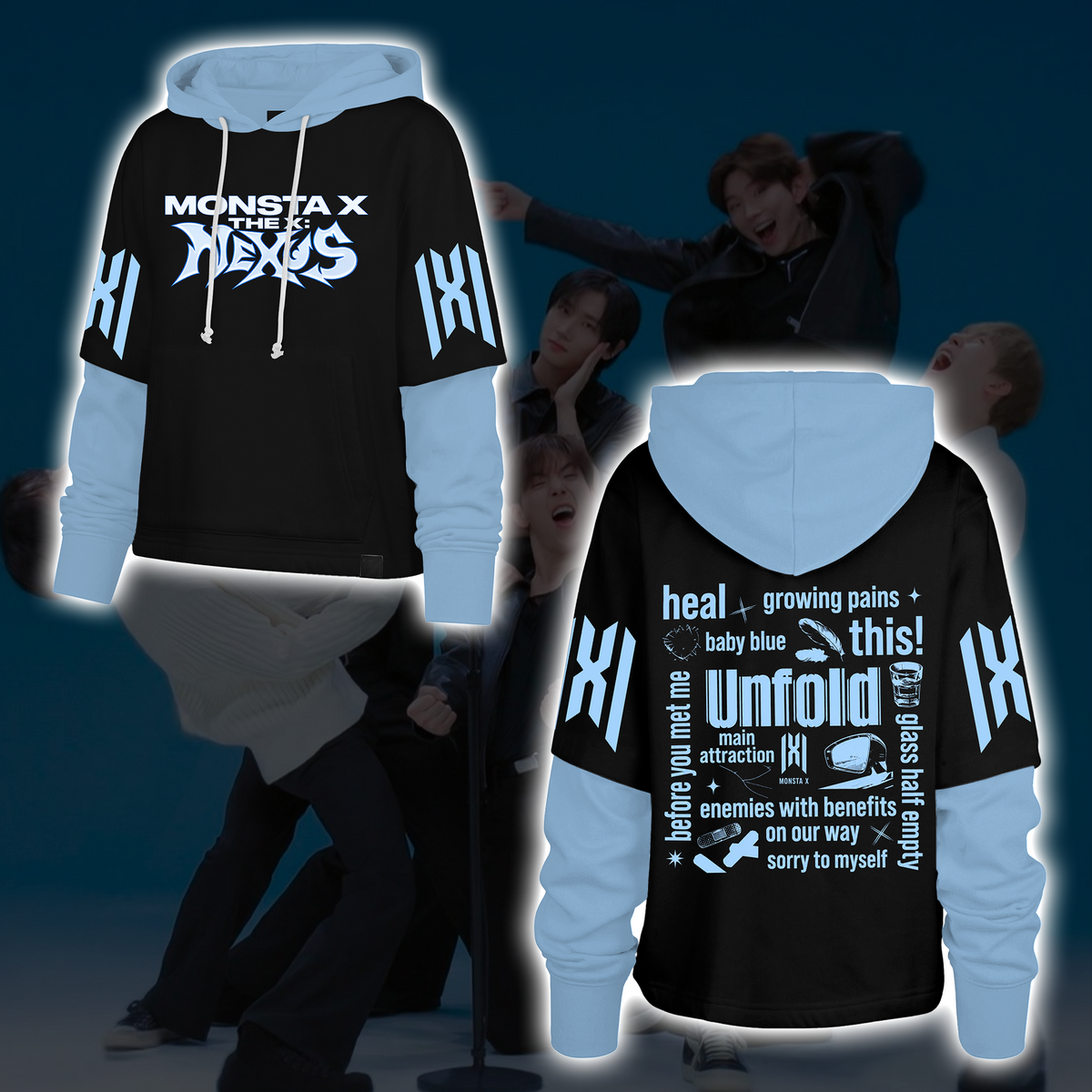 MONSTA X The X Nexus Tour Unfold Track List Shortstop Hoodie Gift For Fans