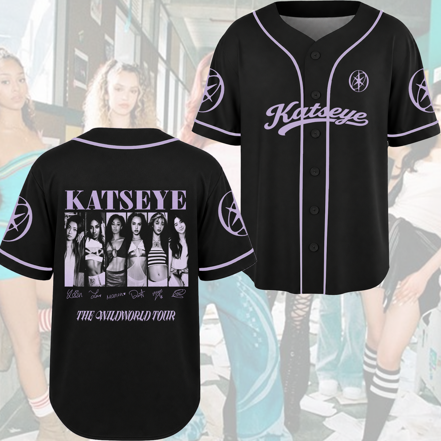 KATSEYE The Wildworld Tour Baseball Jersey Signatures Concert Merch Gift For Fans