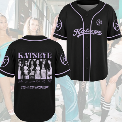 KATSEYE The Wildworld Tour Baseball Jersey Signatures Concert Merch Gift For Fans