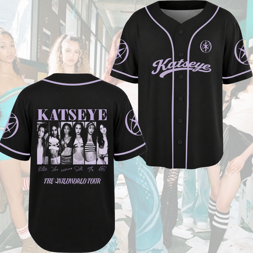 KATSEYE The Wildworld Tour Baseball Jersey Signatures Concert Merch Gift For Fans