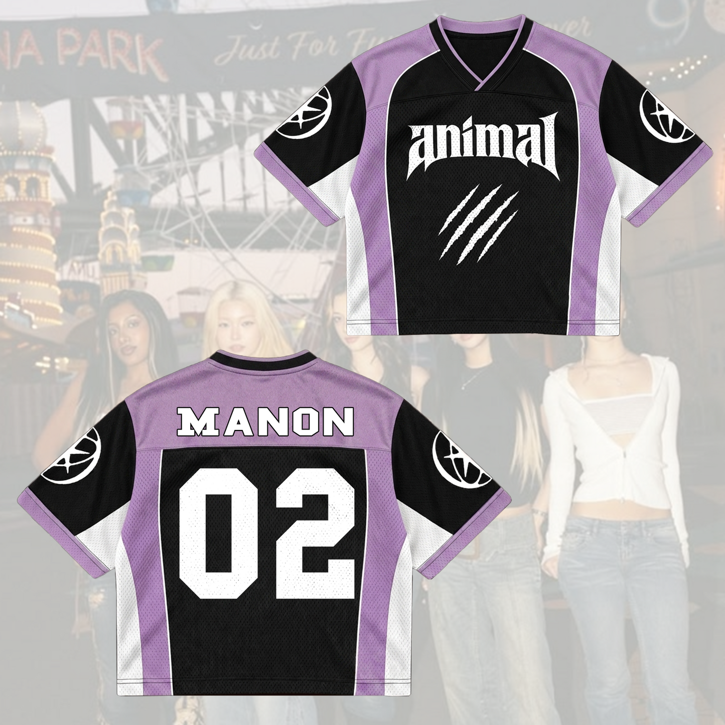 KATSEYE Animal Claw Mixed Mesh Jersey Gift For Fans