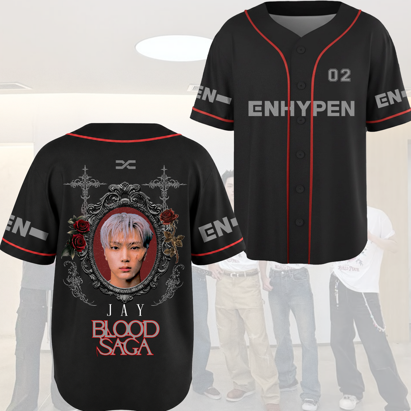 Immortal Mirror Enhypen Blood Saga World Tour Baseball Jersey Gift For Fans