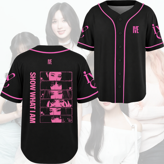 IVE Show What I Am Concert Baseball  Jersey Distressed Pink Eyes Gift For Fans